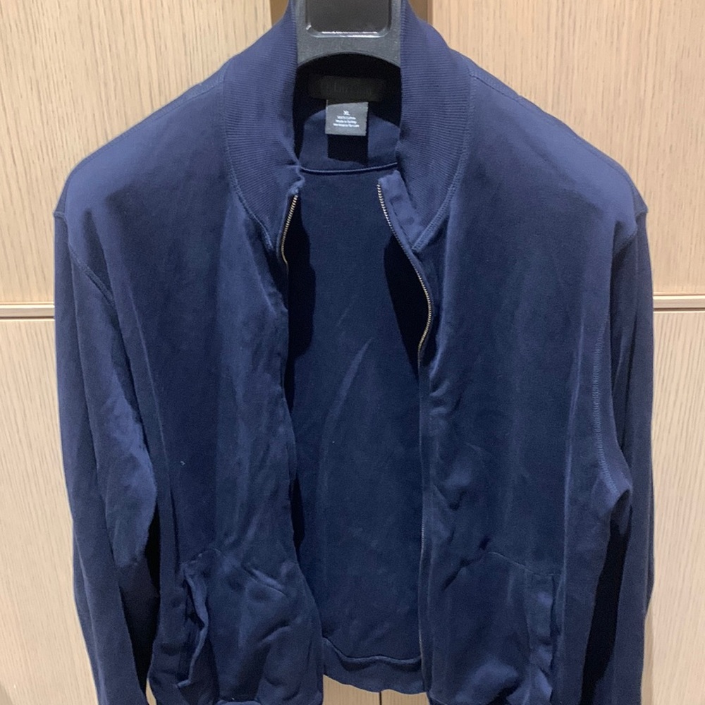 Dylan Gray navy full zip pure cotton